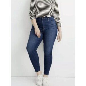MADEWELL Women's Curvy High Rise Skinny Jeans Plus 37 PETITE Medium Wash NWT